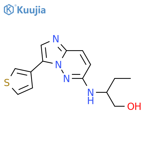 1-Butanol, 2-[[3-(3-thienyl)imidazo[1,2-b]pyridazin-6-yl]amino]- structure