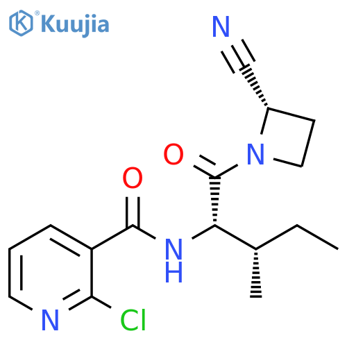 3-Pyridinecarboxamide,2-chloro-N-[(1S,2S)-1-[[(2S)-2-cyano-1-azetidinyl]carbonyl]-2-methylbutyl]- structure