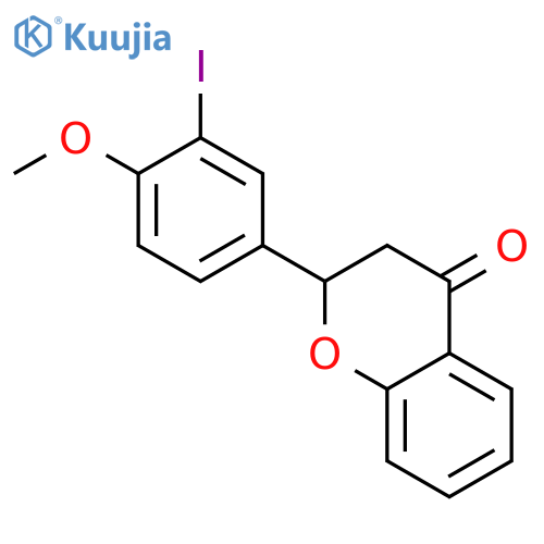 4H-1-Benzopyran-4-one, 2,3-dihydro-2-(3-iodo-4-methoxyphenyl)- structure