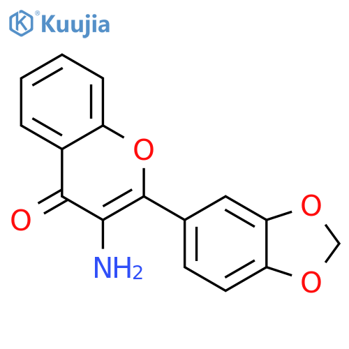 4H-1-Benzopyran-4-one, 3-amino-2-(1,3-benzodioxol-5-yl)- structure