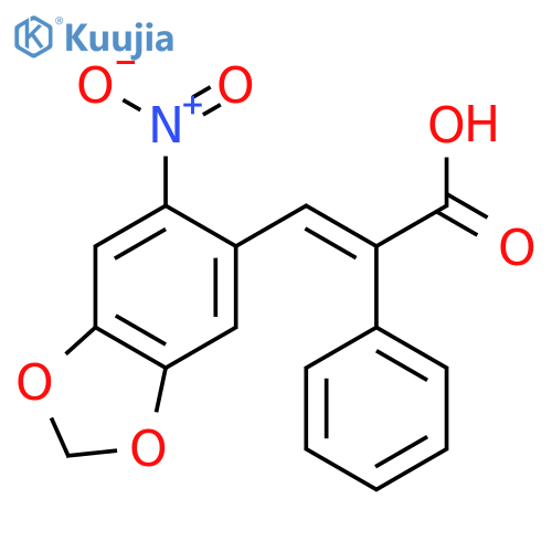 (z)-3-(6-nitro-1,3-benzodioxol-5-yl)-2-phenylprop-2-enoic Acid structure