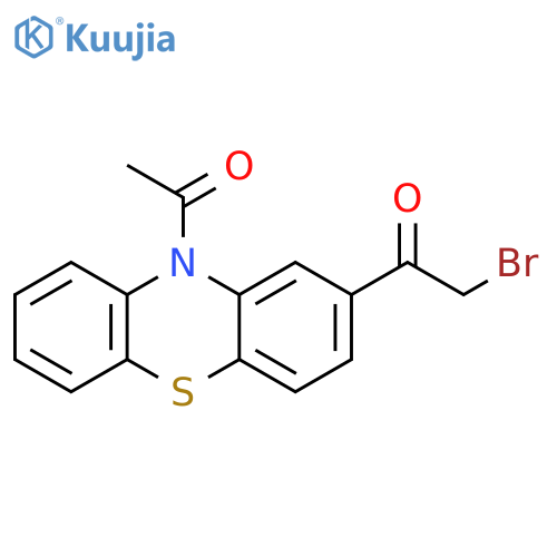 10H-Phenothiazine, 10-acetyl-2-(bromoacetyl)- structure