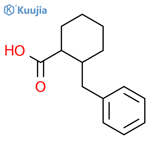 Cyclohexanecarboxylic acid, 2-(phenylmethyl)- structure