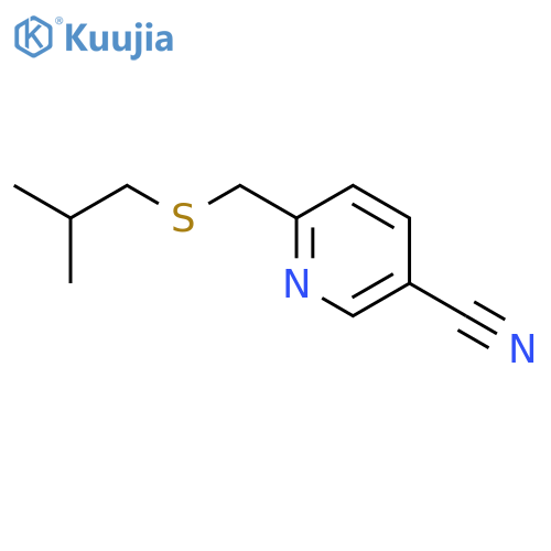 6-{(2-methylpropyl)sulfanylmethyl}pyridine-3-carbonitrile structure