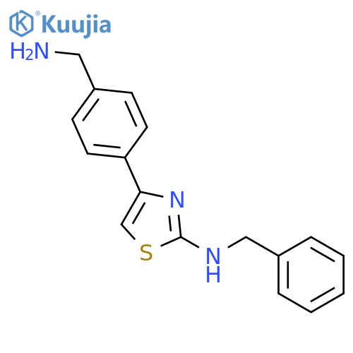 2-Thiazolamine, 4-[4-(aminomethyl)phenyl]-N-(phenylmethyl)- structure