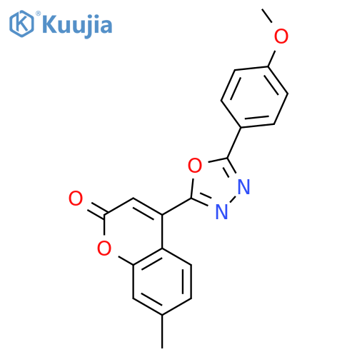 2H-1-Benzopyran-2-one,4-[5-(4-methoxyphenyl)-1,3,4-oxadiazol-2-yl]-7-methyl- structure