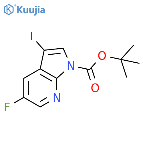 tert-butyl 5-fluoro-3-iodo-pyrrolo[2,3-b]pyridine-1-carboxylate structure