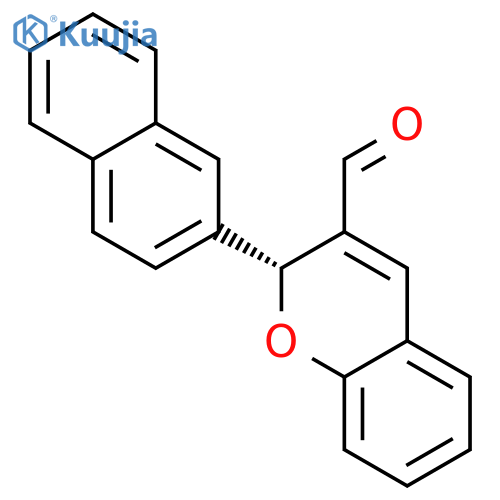 2H-1-Benzopyran-3-carboxaldehyde, 2-(2-naphthalenyl)-, (2R)- structure