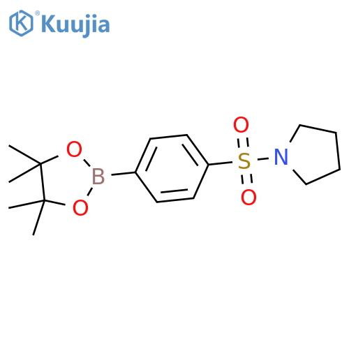 1-((4-(4,4,5,5-Tetramethyl-1,3,2-dioxaborolan-2-yl)phenyl)sulfonyl)pyrrolidine structure