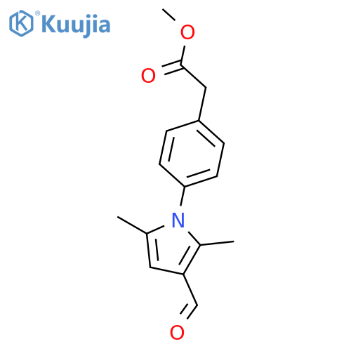 Methyl 2-(4-(3-Formyl-2,5-dimethyl-1H-pyrrol-1-yl)phenyl)acetate structure