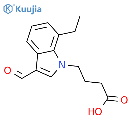 4-(7-Ethyl-3-formyl-1H-indol-1-yl)butanoic Acid structure