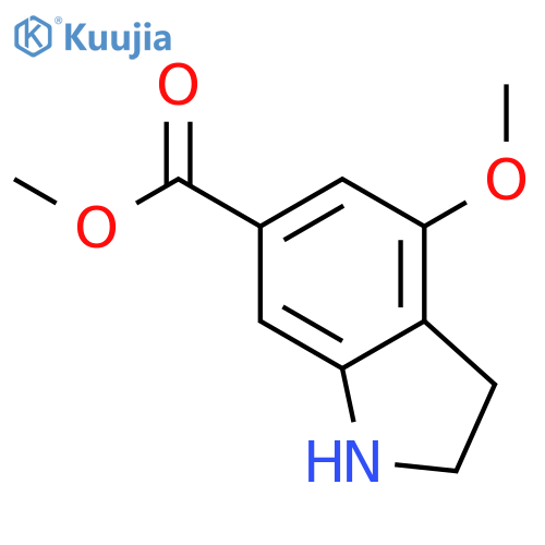 1H-Indole-6-carboxylic acid, 2,3-dihydro-4-methoxy-, methyl ester structure