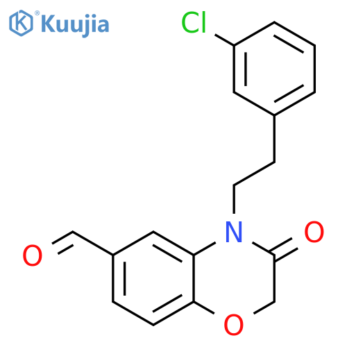 2H-1,4-Benzoxazine-6-carboxaldehyde,4-[2-(3-chlorophenyl)ethyl]-3,4-dihydro-3-oxo- structure