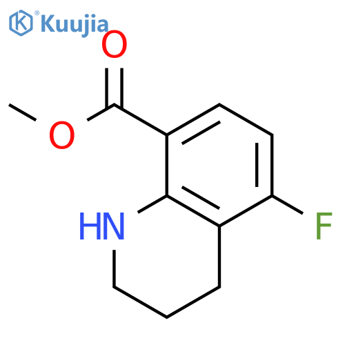 8-Quinolinecarboxylic acid, 5-fluoro-1,2,3,4-tetrahydro-, methyl ester structure