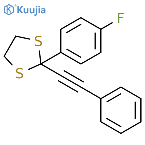 1,3-Dithiolane, 2-(4-fluorophenyl)-2-(2-phenylethynyl)- structure