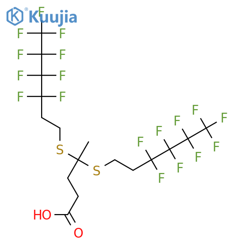 4,4-Bis[(3,3,4,4,5,5,6,6,6-nonafluorohexyl)sulfanyl]pentanoic acid structure