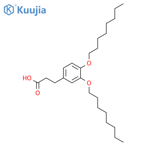 Benzenepropanoic acid, 3,4-bis(octyloxy)- structure