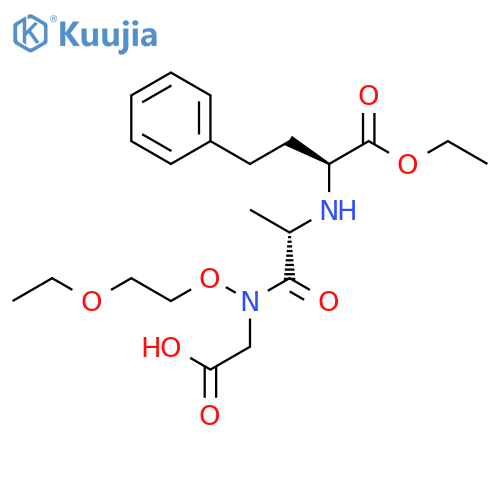 2-[[(2S)-2-[[(1S)-1-ethoxycarbonyl-3-phenyl-propyl]amino]propanoyl]-(2 -ethoxyethoxy)amino]acetic acid structure