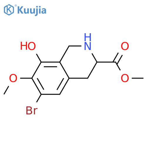 6-Bromo-1,2,3,4-tetrahydro-7,8-dihydroxy-3-isoquinolinecarboxylic acid; (S)-form, 7-Me ether, Me ester structure
