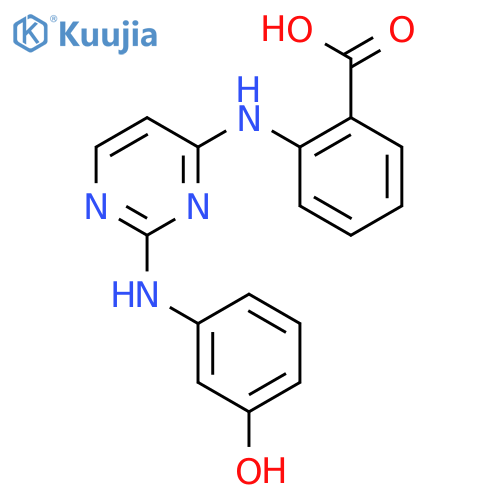 Benzoic acid, 2-[[2-[(3-hydroxyphenyl)amino]-4-pyrimidinyl]amino]- structure