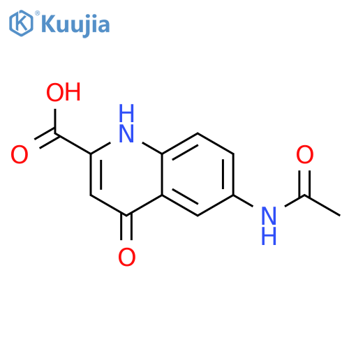 2-Quinolinecarboxylic acid, 6-(acetylamino)-1,4-dihydro-4-oxo- structure