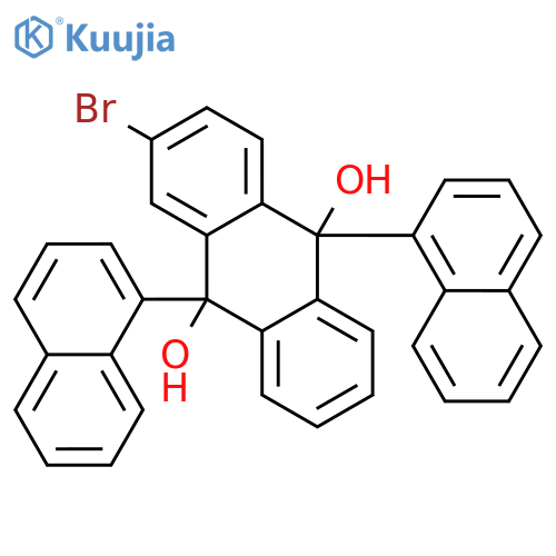 2-bromo-9,10-di-naphthalen-1-yl-9,10-dihydro-anthracene-9,10-diol structure