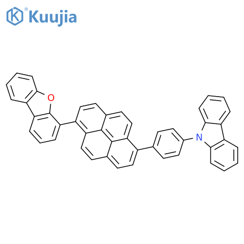 9H-Carbazole, 9-[4-[6-(4-dibenzofuranyl)-1-pyrenyl]phenyl]- structure