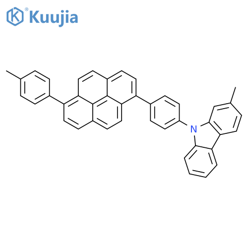 9H-Carbazole, 2-methyl-9-[4-[6-(4-methylphenyl)-1-pyrenyl]phenyl]- structure