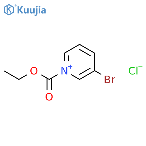 Pyridinium, 3-bromo-1-(ethoxycarbonyl)-, chloride structure