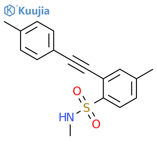 Benzenesulfonamide, N,4-dimethyl-2-[2-(4-methylphenyl)ethynyl]- structure