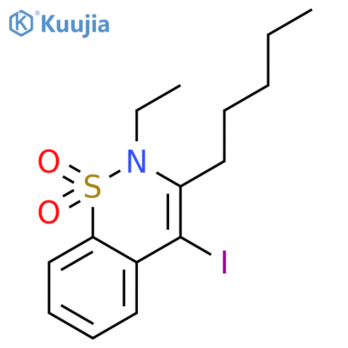 2H-1,2-Benzothiazine, 2-ethyl-4-iodo-3-pentyl-, 1,1-dioxide structure