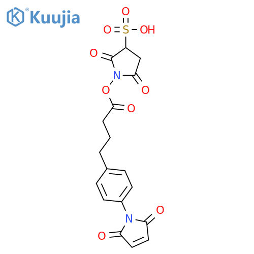 Benzenebutanoic acid,4-(2,5-dihydro-2,5-dioxo-1H-pyrrol-1-yl)-, 2,5-dioxo-3-sulfo-1-pyrrolidinylester, sodium salt (1:1) structure