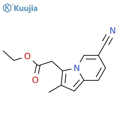 3-Indolizineacetic acid, 6-cyano-2-methyl-, ethyl ester structure