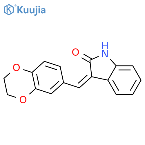 2H-Indol-2-one,3-[(2,3-dihydro-1,4-benzodioxin-6-yl)methylene]-1,3-dihydro- structure