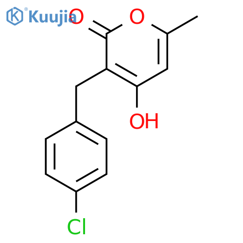 2H-Pyran-2-one, 3-[(4-chlorophenyl)methyl]-4-hydroxy-6-methyl- structure