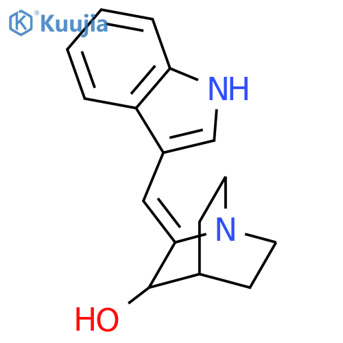 1-Azabicyclo[2.2.2]octan-3-ol, 2-(1H-indol-3-ylmethylene)-, (2Z)- structure