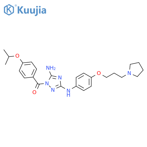 Methanone,[5-amino-3-[[4-[3-(1-pyrrolidinyl)propoxy]phenyl]amino]-1H-1,2,4-triazol-1-yl][4-(1-methylethoxy)phenyl]- structure