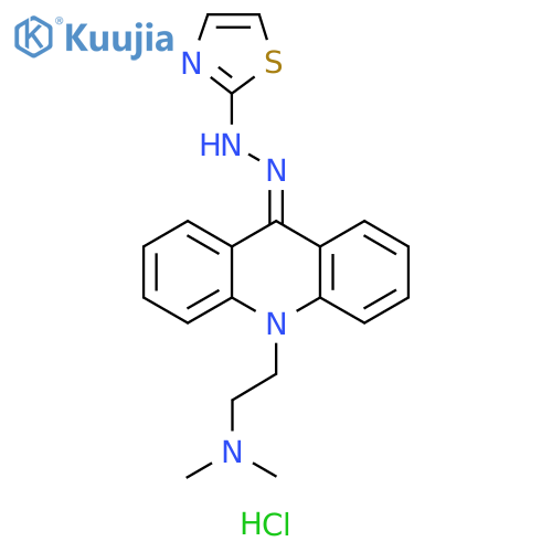 9(10H)-Acridinone, 10-[2-(dimethylamino)ethyl]-, 2-(2-thiazolyl)hydrazone, hydrochloride (1:2) structure