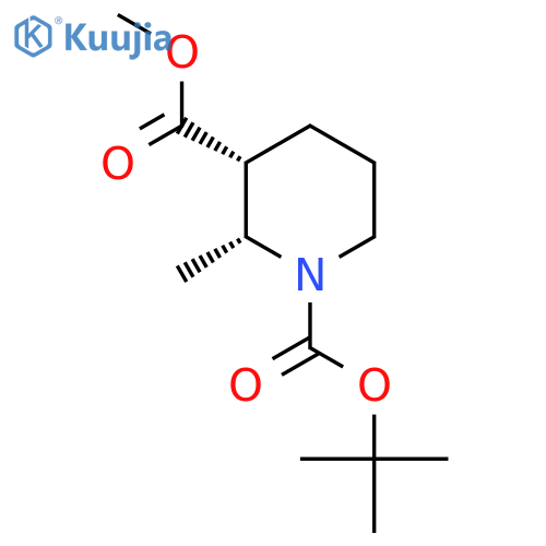 (2R,3R)-1-Tert-Butyl 3-methyl 2-methylpiperidine-1,3-dicarboxylate structure