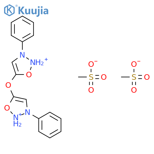 5,5'-Oxybis(3-phenyl-2,3-dihydro-1,2,3-oxadiazol-2-ium) dimethanesulfonate structure