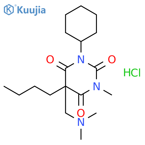 2,4,6(1H,3H,5H)-Pyrimidinetrione,5-butyl-1-cyclohexyl-5-[(dimethylamino)methyl]-3-methyl-, hydrochloride (1:1) structure