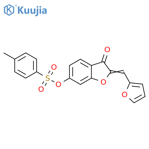 (2Z)-2-(furan-2-yl)methylidene-3-oxo-2,3-dihydro-1-benzofuran-6-yl 4-methylbenzene-1-sulfonate structure