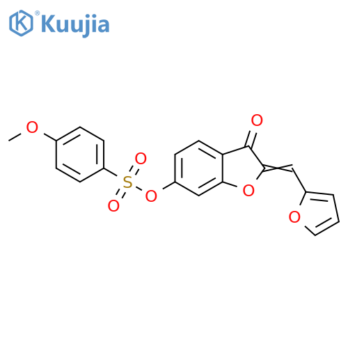 (2Z)-2-(furan-2-yl)methylidene-3-oxo-2,3-dihydro-1-benzofuran-6-yl 4-methoxybenzene-1-sulfonate structure