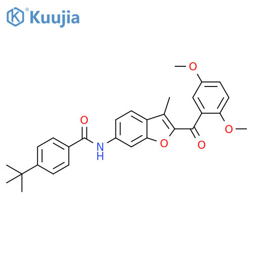 4-tert-butyl-N-2-(2,5-dimethoxybenzoyl)-3-methyl-1-benzofuran-6-ylbenzamide structure