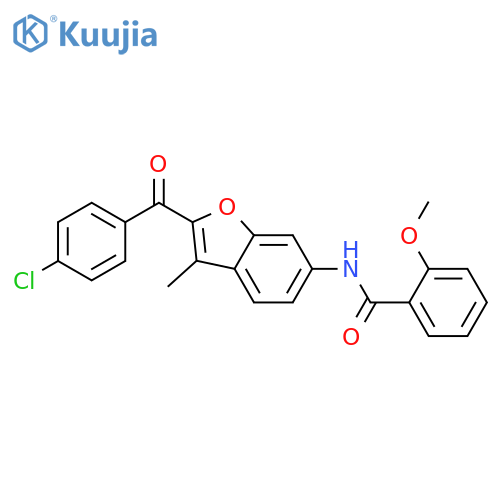 N-2-(4-chlorobenzoyl)-3-methyl-1-benzofuran-6-yl-2-methoxybenzamide structure