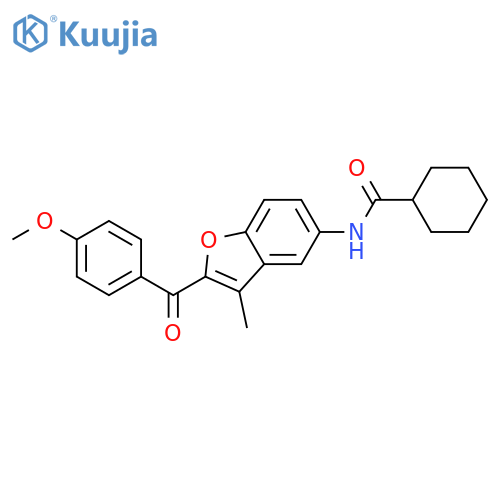 N-2-(4-methoxybenzoyl)-3-methyl-1-benzofuran-5-ylcyclohexanecarboxamide structure