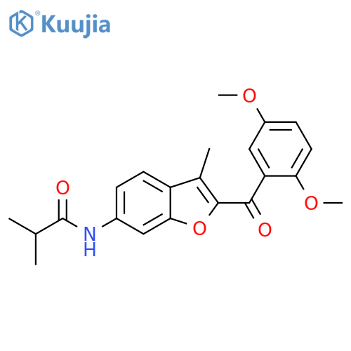 N-2-(2,5-dimethoxybenzoyl)-3-methyl-1-benzofuran-6-yl-2-methylpropanamide structure