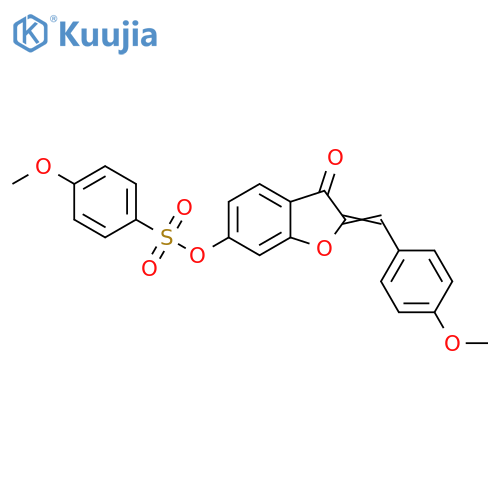 (2Z)-2-(4-methoxyphenyl)methylidene-3-oxo-2,3-dihydro-1-benzofuran-6-yl 4-methoxybenzene-1-sulfonate structure