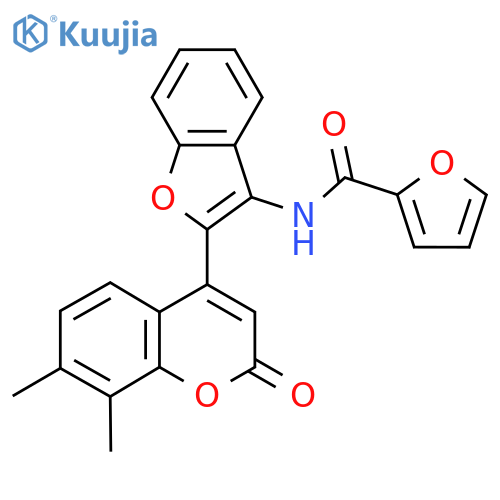 N-2-(7,8-dimethyl-2-oxo-2H-chromen-4-yl)-1-benzofuran-3-ylfuran-2-carboxamide structure