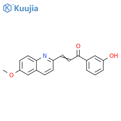 (2E)-1-(3-hydroxyphenyl)-3-(6-methoxyquinolin-2-yl)prop-2-en-1-one structure